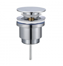 Донний клапан для раковини Koer PW-11-01 1 1/4''  універсальний (з/без перел) СLICK-СLACK (Колір хр