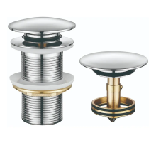 Донний клапан для раковини Koer PW-12-01 1 1/4''  без переливу автоматичний СLICK-СLACK (Колір хром