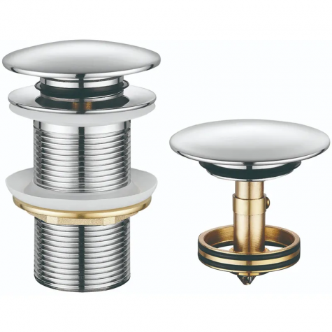 Донний клапан для раковини Koer PW-12-01 1 1/4''  без переливу автоматичний СLICK-СLACK (Колір хром