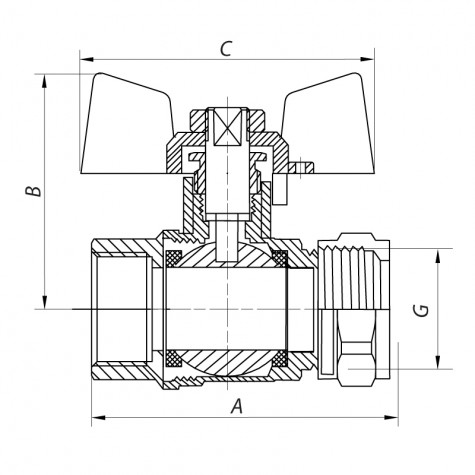 Кран кульовий Koer Wing 20x3/4M (KR.351) (LL1659) Кран кульовий Koer Wing 20x3/4M (KR.351) (LL1659)