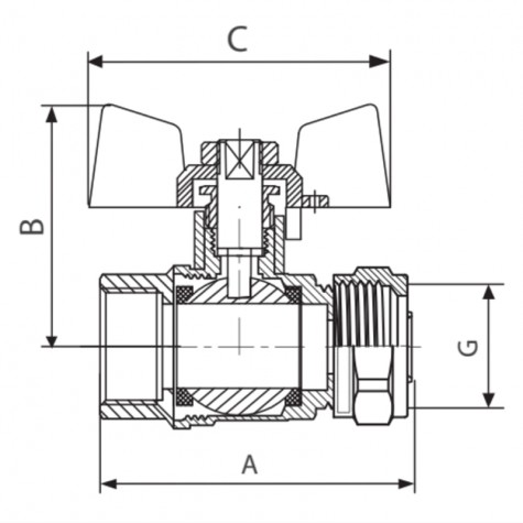 Кран кульовий KOER KR.351 - 20x3/4М WING (LL1790) Кран кульовий KOER KR.351 - 20x3/4М WING (LL1790)