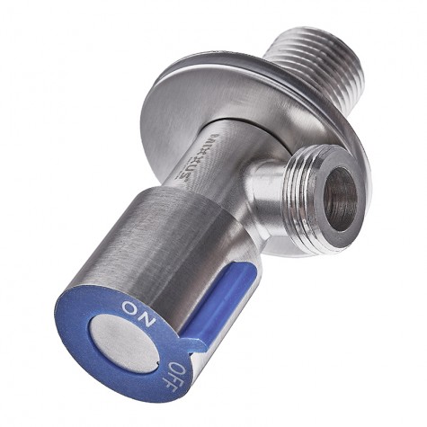 Кран для подключения сантехприборов Mixxus VAL-01-1/2x1/2 с нерж.ст. SUS304 (синий) (MI6117)