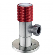 Кран для підключення сантехприладів Mixxus VAL-09-1/2x1/2 з нерж. сталі SUS304 (червоний) (MI6217)