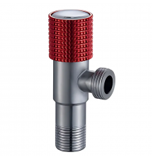 Кран для підключення сантехприладів Mixxus VAL-09-1/2x1/2 з нерж. сталі SUS304 (червоний) (MI7098)