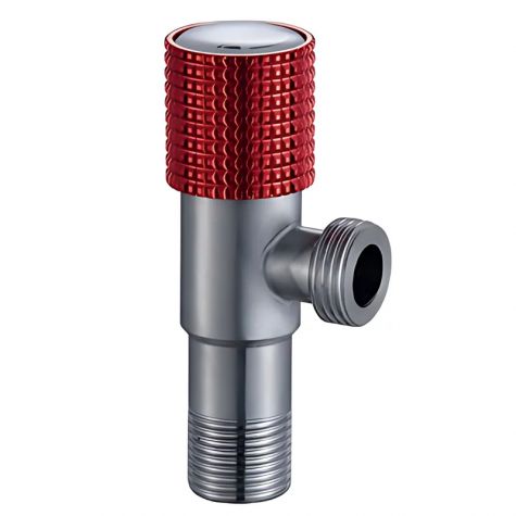 Кран для подключения сантехприборов Mixxus VAL-09-1/2x1/2 с нерж. стали SUS304 (красный) (MI7098)