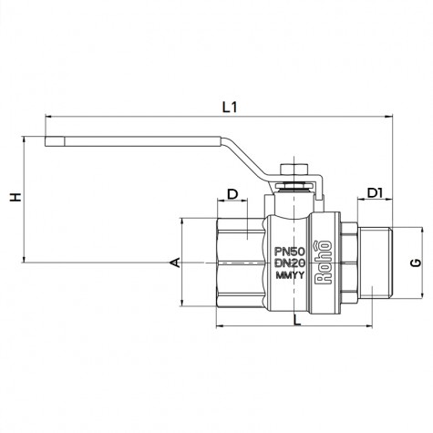 Кран кульовий Roho R201-100 - 1" (RO0073) Кран кульовий Roho R201-100 - 1" (RO0073)