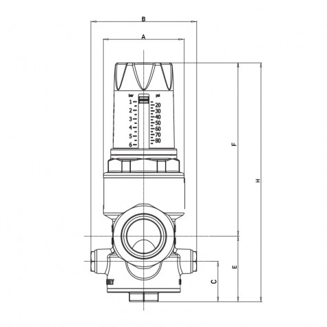 Редуктор тиску Roho R1202-050 - 1/2" ПН, PN25 (1-6 бар) мембранний (RO0145) Редуктор тиску Roho R1202-050 - 1/2" ПН, PN25 (1-6 бар) мембранний (RO0145)