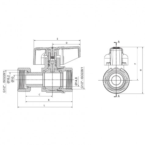 Кран шаровой Roho R115-050 -1/2 Кран шаровой Roho R115-050 -1/2