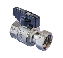 Кран шаровой Roho R115-075B -3/4&х3/4" прямой Н/Г, ручка "бабочка" черная (RO0234)