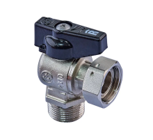 Кран шаровой угловой Н/Г, Roho R116-075B -3/4&х3/4" ВЗ ручка "бабочка" черная (RO0238)