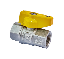 Кран кульовий ГАЗ, Roho R211-050G - 1/2" ВВ ручка "метелик" жовта Roho R111-050G - 1/2" ВЗ (RO0242)