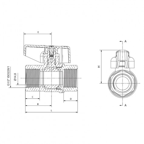 Кран шаровой ГАЗ, Roho R211-050G – 1/2" ВВ ручка "бабочка" желтая Roho R111-050G - 1/2" ВЗ (RO0242) Кран шаровой ГАЗ, Roho R211-050G – 1/2" ВВ ручка "бабочка" желтая Roho R111-050G - 1/2" ВЗ (RO0242)