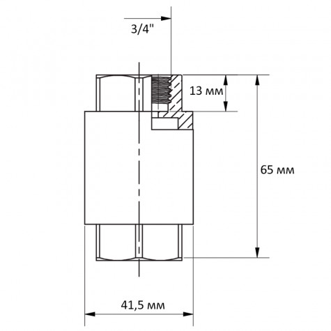 Клапан зворотній "MONDIAL", лат. шток Roho R300-075 - 3/4" ВВ (RO0244)