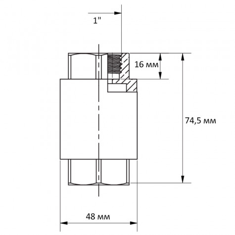 Клапан зворотній "MONDIAL", лат. шток Roho R300-100 - 1" ВВ (RO0245)