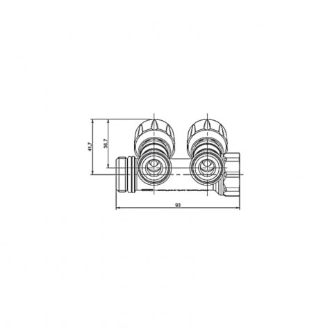 Коллектор с регулирующими вентилями на 2 исх. Roho R809-02 – 3/4"x3/4" EK (RO0249) Коллектор с регулирующими вентилями на 2 исх. Roho R809-02 – 3/4"x3/4" EK (RO0249)