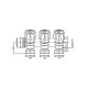 Коллектор с регулирующими вентилями на 3 исх. Roho R809-03 – 3/4&x3/4" EK (RO0250)