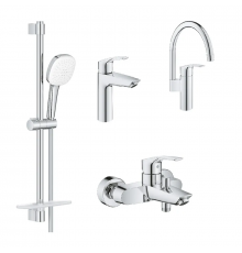 Набiр змiшувачiв Grohe Eurosmart 4 в 1 для ванни та кухні (UA123248M3)