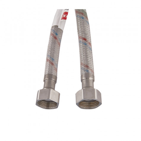 Гибкий шланг для подключения воды гайка 1/2'' - гайка 1/2'' (80 см) (силик. оболочка) Zerix (ZX301