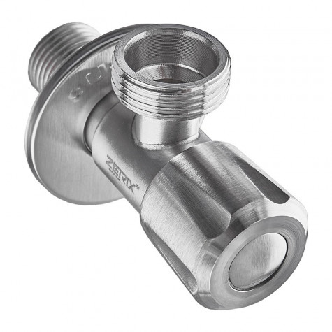 Кран для підключ. сантехприладів Zerix VAL-05-1/2x3/4 з нерж. ст.SUS304 (ZX4801)