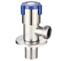 Кран для подключения сантехприборов Zerix VAL-06-1/2x1/2 из нерж.стали SUS304 (синий) (ZX5099)