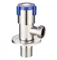 Кран для підключення сантехприладів Zerix VAL-06-1/2x1/2 з нерж.сталі SUS304 (синій) (ZX5099)