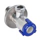 Кран для подключения сантехприборов Zerix VAL-06-1/2x1/2 из нерж.стали SUS304 (синий) (ZX5099)