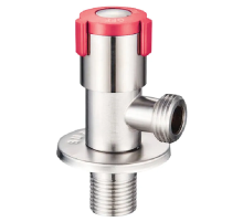 Кран для подключения сантехприборов Zerix VAL-07-1/2x1/2 с нерж.стали SUS304 (красный) (ZX5100)