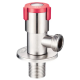 Кран для подключения сантехприборов Zerix VAL-07-1/2x1/2 с нерж.стали SUS304 (красный) (ZX5100)