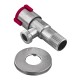 Кран для подключения сантехприборов Zerix VAL-07-1/2x1/2 из нерж.стали SUS304 (красный) (ZX5100)