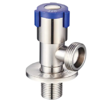 Кран для підключення сантехприладів Zerix VAL-08-1/2x3/4 з нерж.сталі SUS304 (синій) (ZX5101)