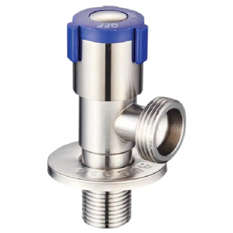 Кран для подключения сантехприборов Zerix VAL-08-1/2x3/4 с нерж.стали SUS304 (синий) (ZX5101)