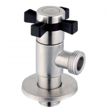 Кран для підключення сантехприладів Zerix VAL-09-1/2x1/2 з нерж.сталі SUS304 (ZX5102)