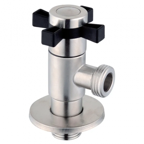 Кран для підключення сантехприладів Zerix VAL-09-1/2x1/2 з нерж.сталі SUS304 (ZX5102)