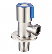 Кран для підключення сантехприладів з нерж. ст. SUS304 (синій) ZERIX VAL-01-1/2x1/2 (ZX5610)