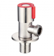 Кран для підключення сантехприладів з нерж. ст. SUS304 (червоний) ZERIX VAL-02-1/2x1/2 (ZX5611)