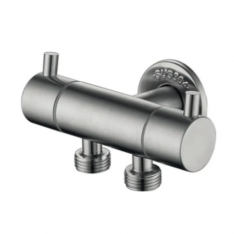 Кран для подключения сантехприборов с нерж. стали ZERIX VAL-13-1/2x1/2x1/2 (ZX5614)