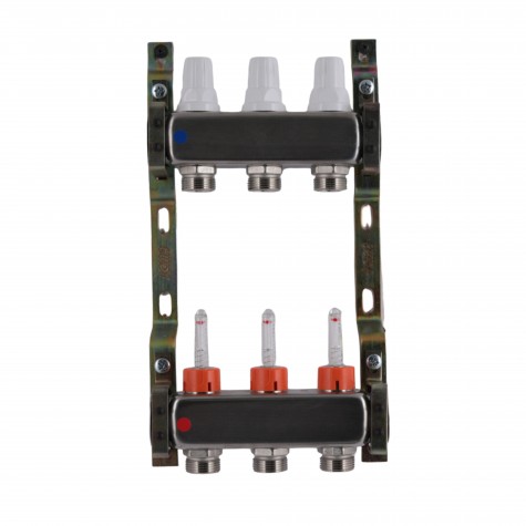 Колектор з витратомірами (нерж.) 3/4"х3 Icma № К073