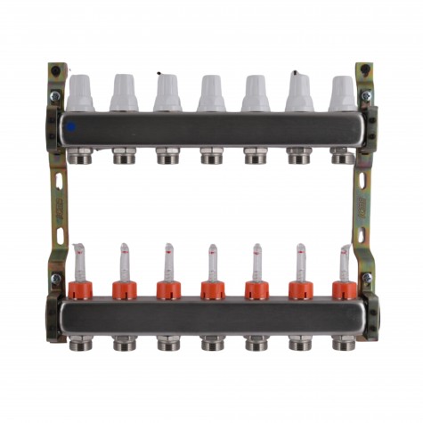 Колектор з витратомірами (нерж.) 3/4" х7 Icma № К073