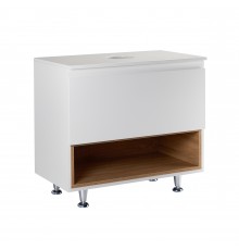 Тумба підлогова Qtap Robin 800х616х437 White/Whitish oak зі стільницею QT1380TNН8001WWO