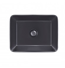 Раковина-чаша Qtap Tern 475х370х140 Matt black з донним клапаном QT172074MBMB