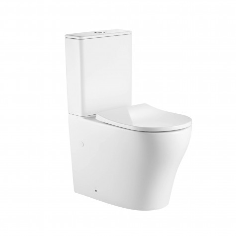 Унітаз підлоговий Qtap Virgo Ultra Quiet безобідковий з сидінням Soft-close WHITE QT18226092AW