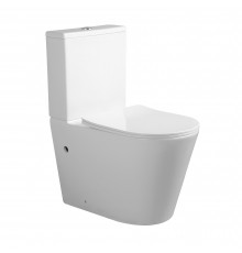 Унітаз підлоговий Qtap Vlasta Ultra Quiet безобідковий з сидінням Soft-close WHITE QT28228300W