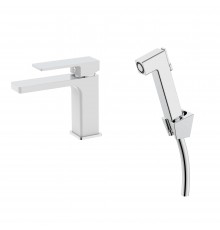 Змішувач для раковини Qtap Gemini (з гігієнічним душем) QTGEM272CRW45691 Chrome/White