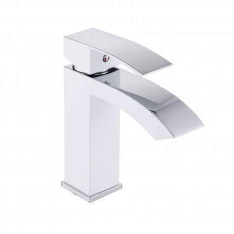 Змішувач для раковини Qtap Swan Cascada QTSWA270CRW45568 Chrome/White