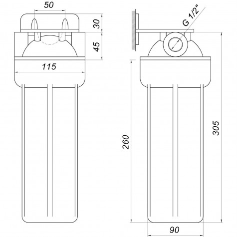 Посилена фільтр-колба для гар. води Bіо+ systems HT-10, 1/2″