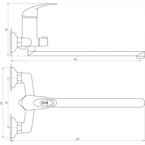 Змішувач для ванни Globus Lux Sena GLS-208