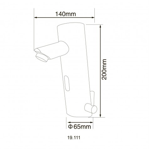 Змішувач сенсорний для умивальника HOTEC 19.111-DC/AC (220V/6V) з трансформатором, латунний Hot/Cold