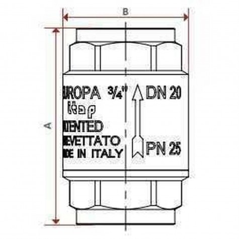 Клапан зворотного ходу води ITAP 3/4″ EUROPA 100