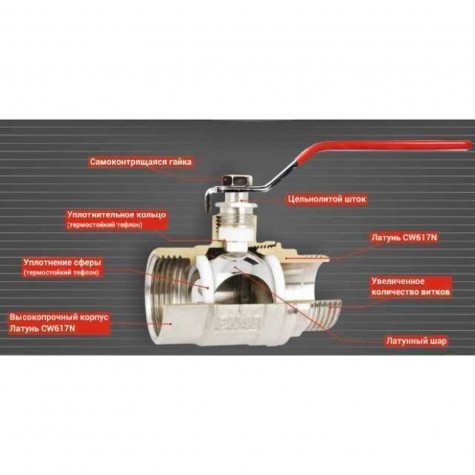 Кран кульовий прямий SOLOMON 3/4″ ЗВ КБ PN30 B1015