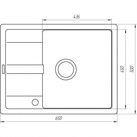 Гранітна мийка Globus Lux ONE графіт 650х500мм-А0001